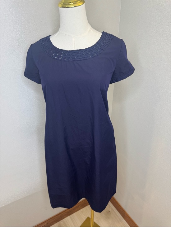 J. Crew Dresses & Skirts - J.Crew Navy Cotton Silk Shift Dress Size 10 Woven Neck Pockets Lined 22888
